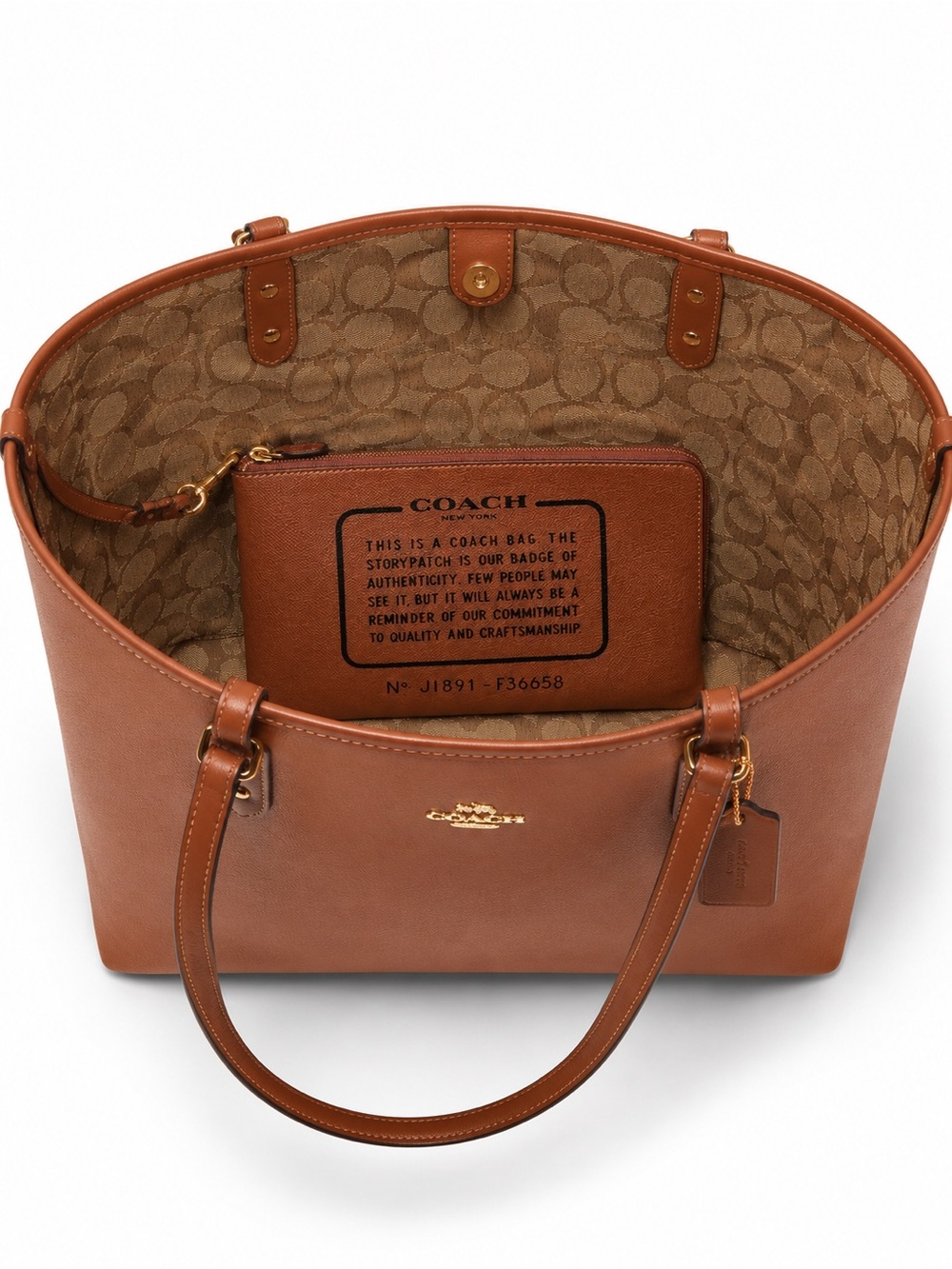 COACH City Tote Reversible Leather Handbag NWT & Wrist Zip Pouch Set - Picture 8 of 10